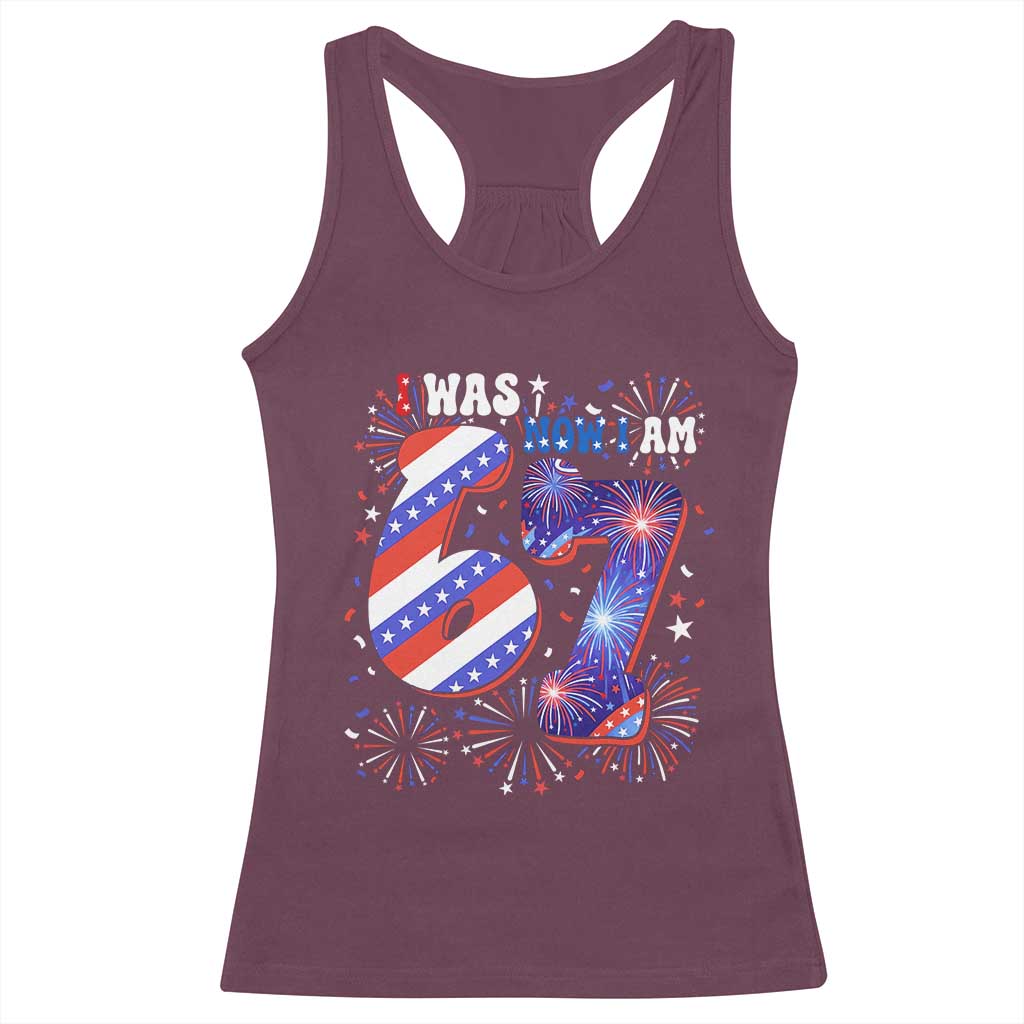 I Was Six Now I Am Seven Racerback Tank Top Patriotic 7th Birthday Gift