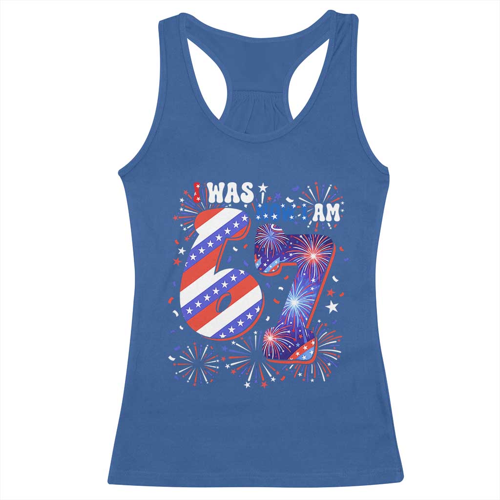 I Was Six Now I Am Seven Racerback Tank Top Patriotic 7th Birthday Gift