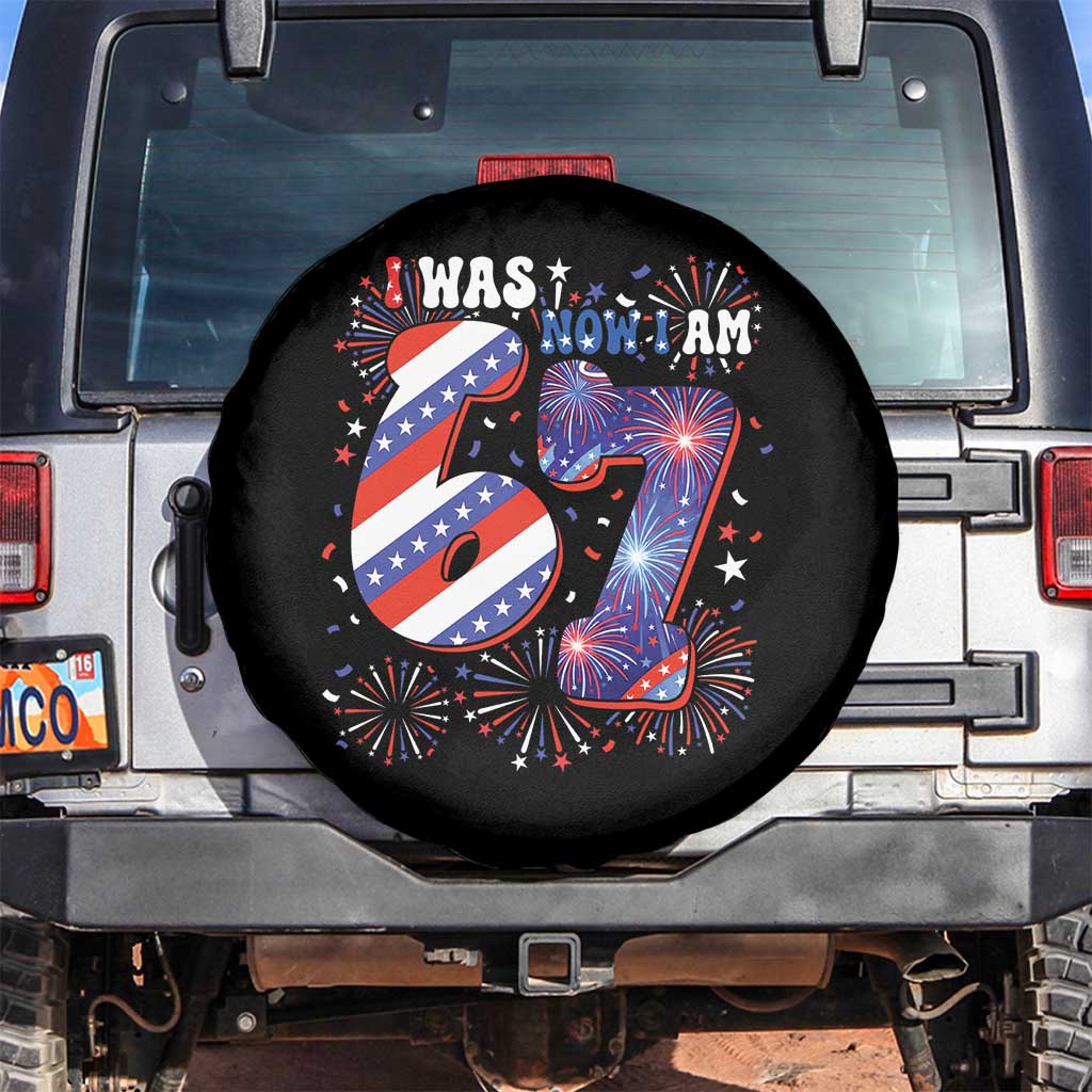 I Was Six Now I Am Seven Spare Tire Cover Patriotic 7th Birthday Gift TS12 No hole Black Print Your Wear