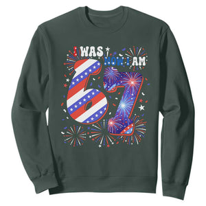I Was Six Now I Am Seven Sweatshirt Patriotic 7th Birthday Gift