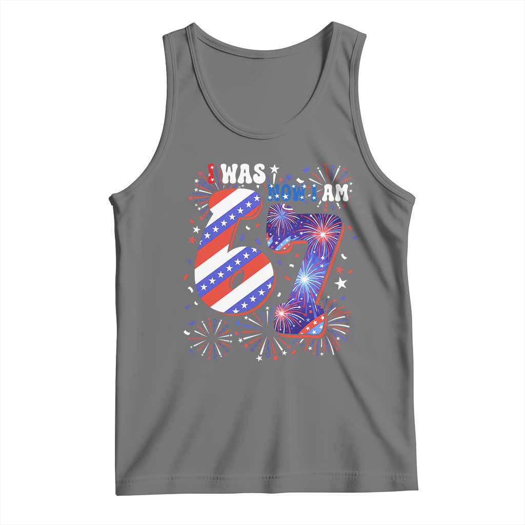 I Was Six Now I Am Seven Tank Top Patriotic 7th Birthday Gift