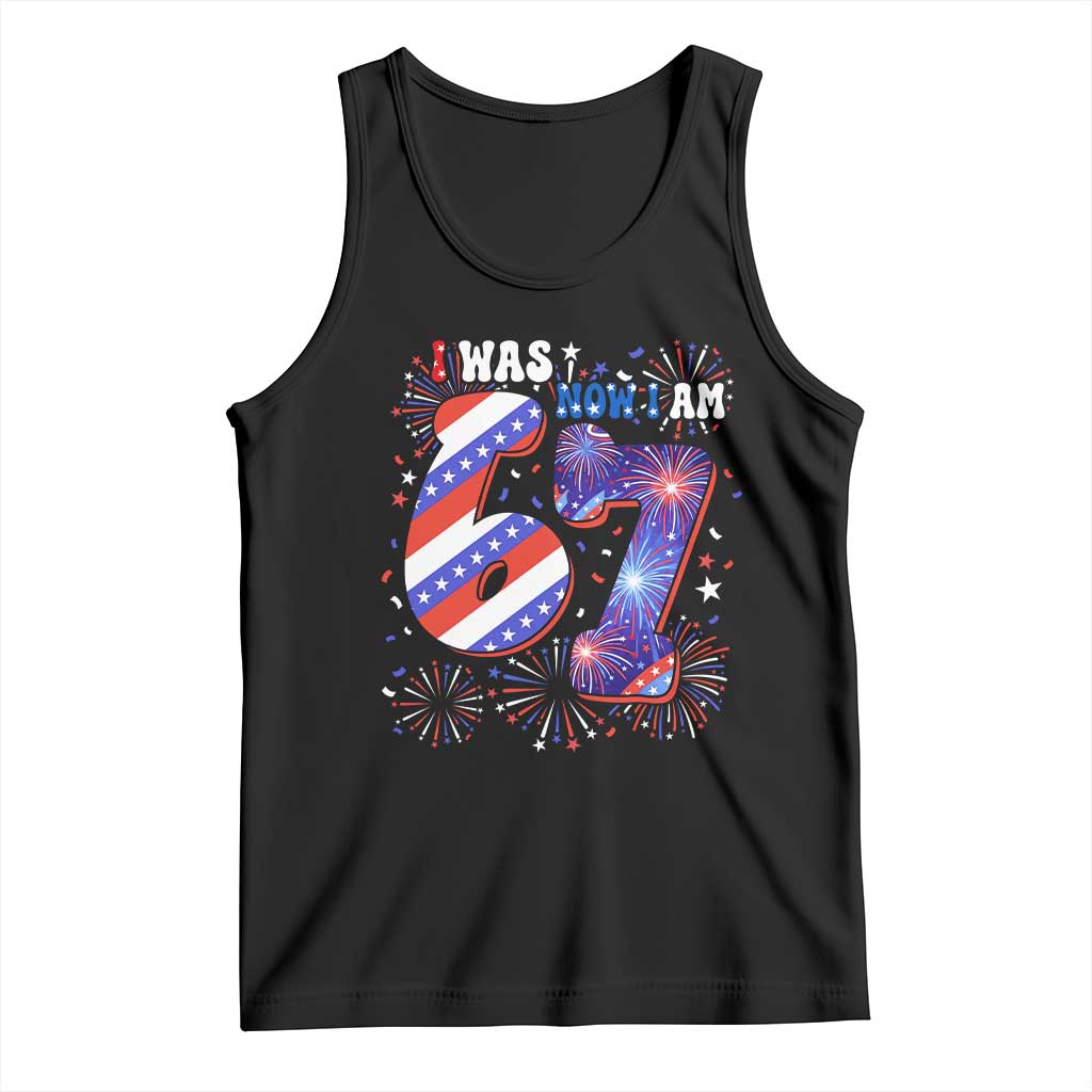 I Was Six Now I Am Seven Tank Top Patriotic 7th Birthday Gift
