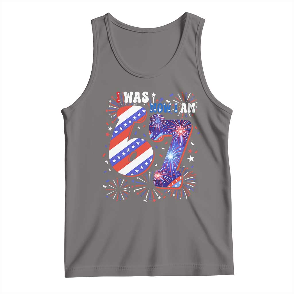 I Was Six Now I Am Seven Tank Top Patriotic 7th Birthday Gift