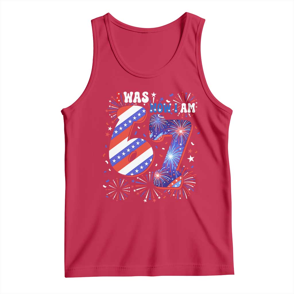 I Was Six Now I Am Seven Tank Top Patriotic 7th Birthday Gift