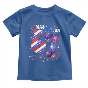 I Was Six Now I Am Seven Toddler T Shirt Patriotic 7th Birthday Gift