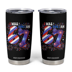 I Was Six Now I Am Seven Tumbler Cup Patriotic 7th Birthday Gift