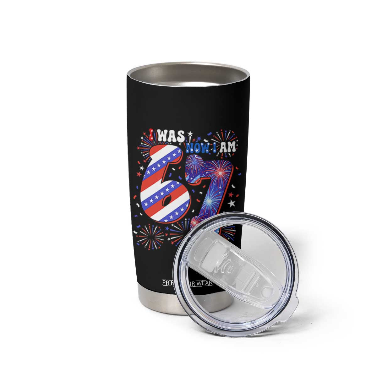 I Was Six Now I Am Seven Tumbler Cup Patriotic 7th Birthday Gift