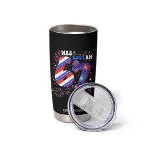 I Was Six Now I Am Seven Tumbler Cup Patriotic 7th Birthday Gift