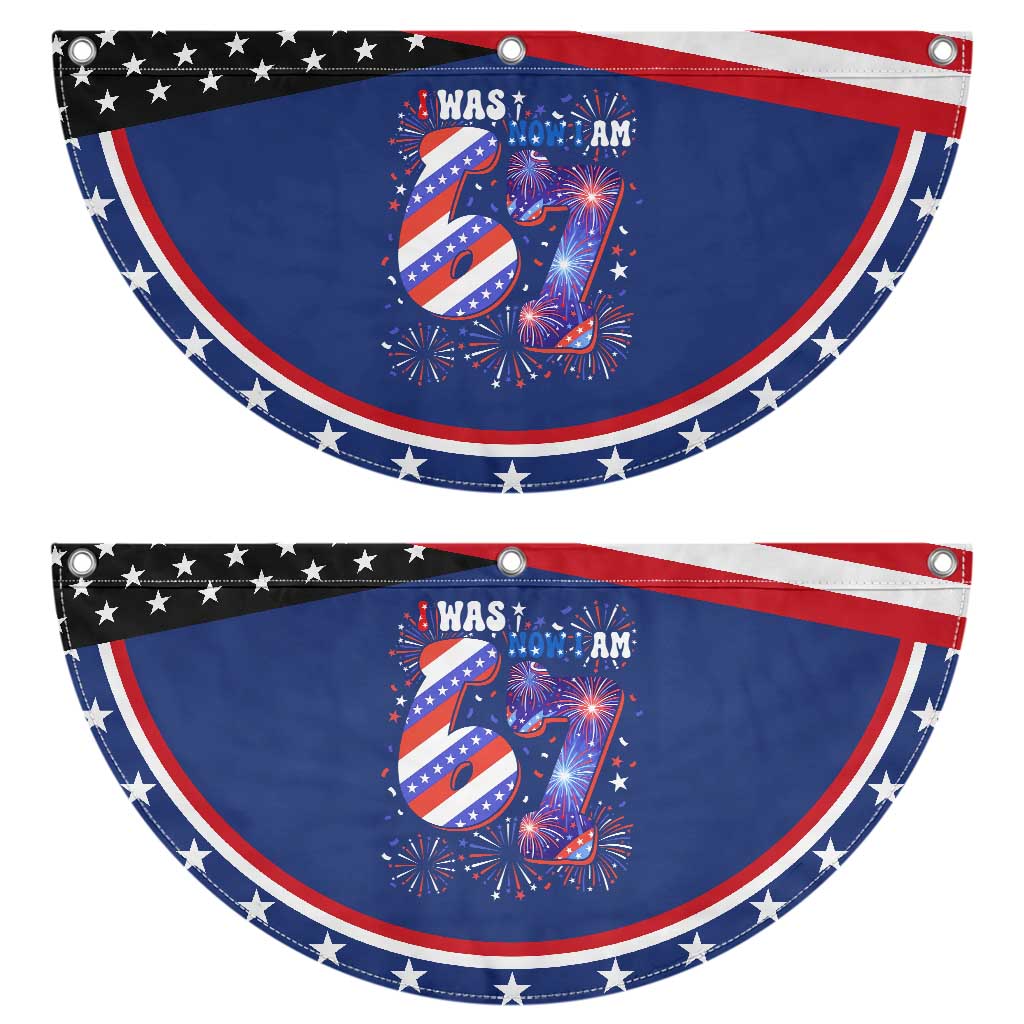 I Was Six Now I Am Seven Patriotic Fan Flag 7th Birthday Gift