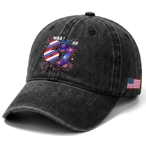 I Was Six Now I Am Seven Washed Cotton Baseball Cap Patriotic 7th Birthday Gift