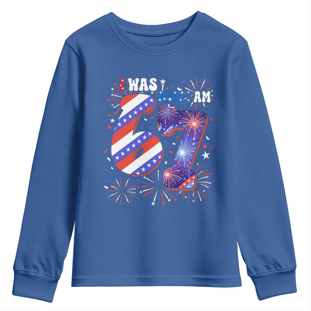 I Was Six Now I Am Seven Youth Sweatshirt Patriotic 7th Birthday Gift