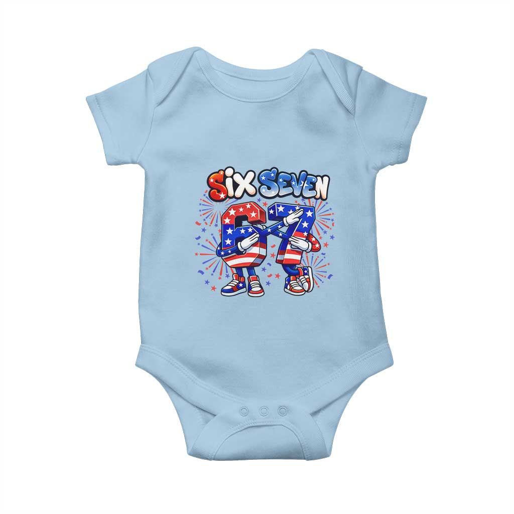 Funny Six Seven Dabbing Baby Onesie Patriotic American Pride Gift