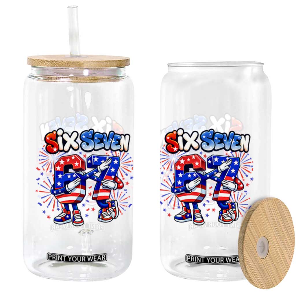 Funny Six Seven Dabbing Glass Can Patriotic American Pride Gift