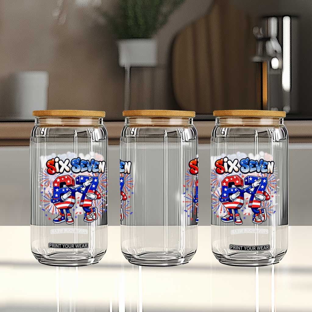 Funny Six Seven Dabbing Glass Can Patriotic American Pride Gift