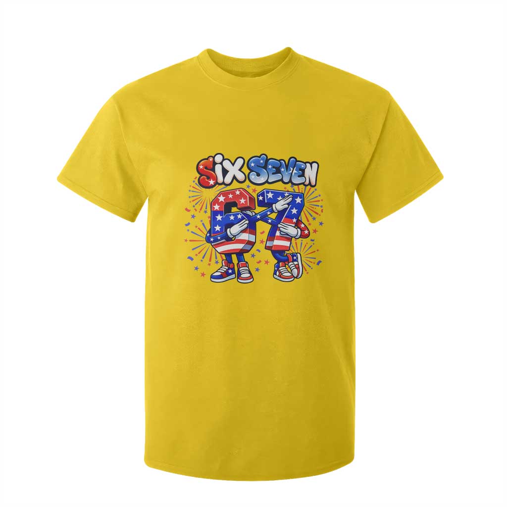Funny Six Seven Dabbing T Shirt For Kid Patriotic American Pride Gift