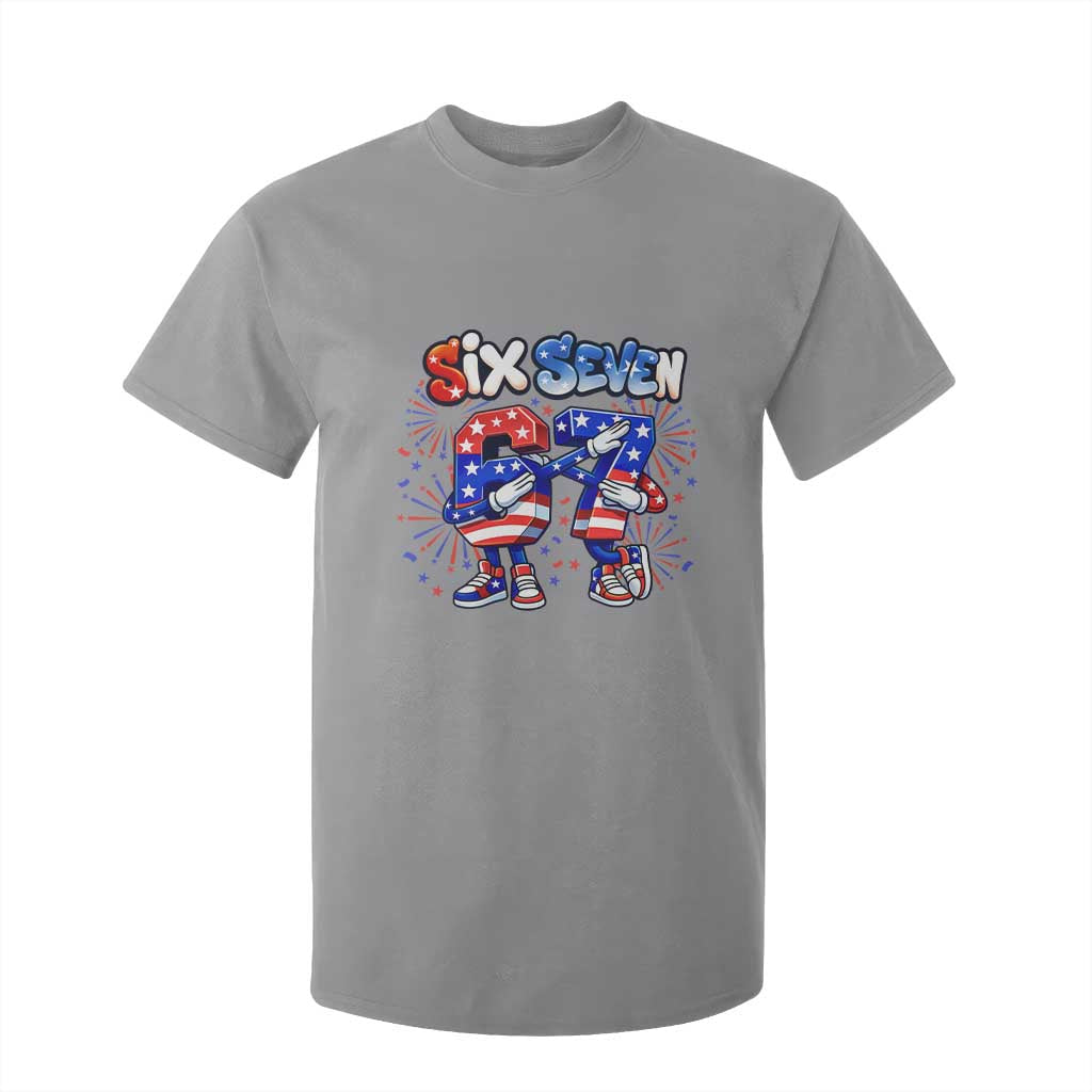 Funny Six Seven Dabbing T Shirt For Kid Patriotic American Pride Gift