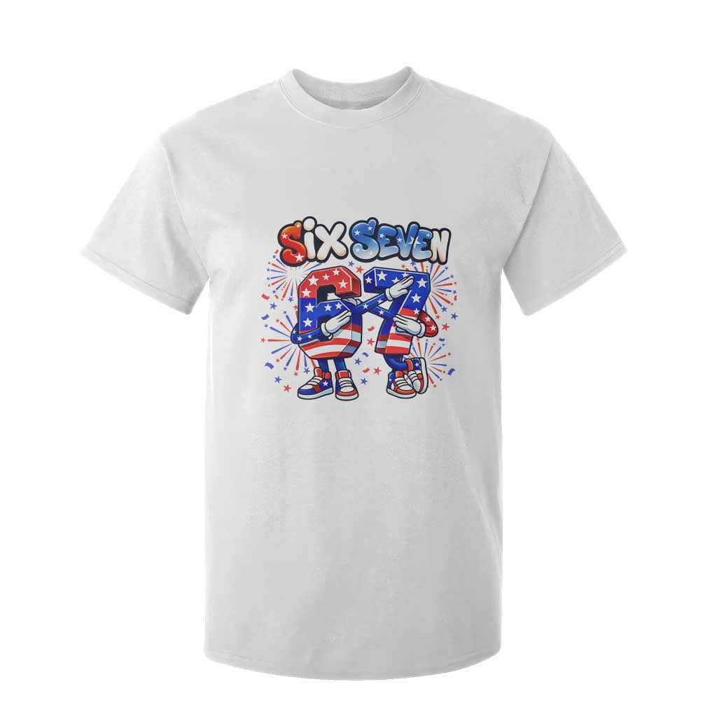 Funny Six Seven Dabbing T Shirt For Kid Patriotic American Pride Gift