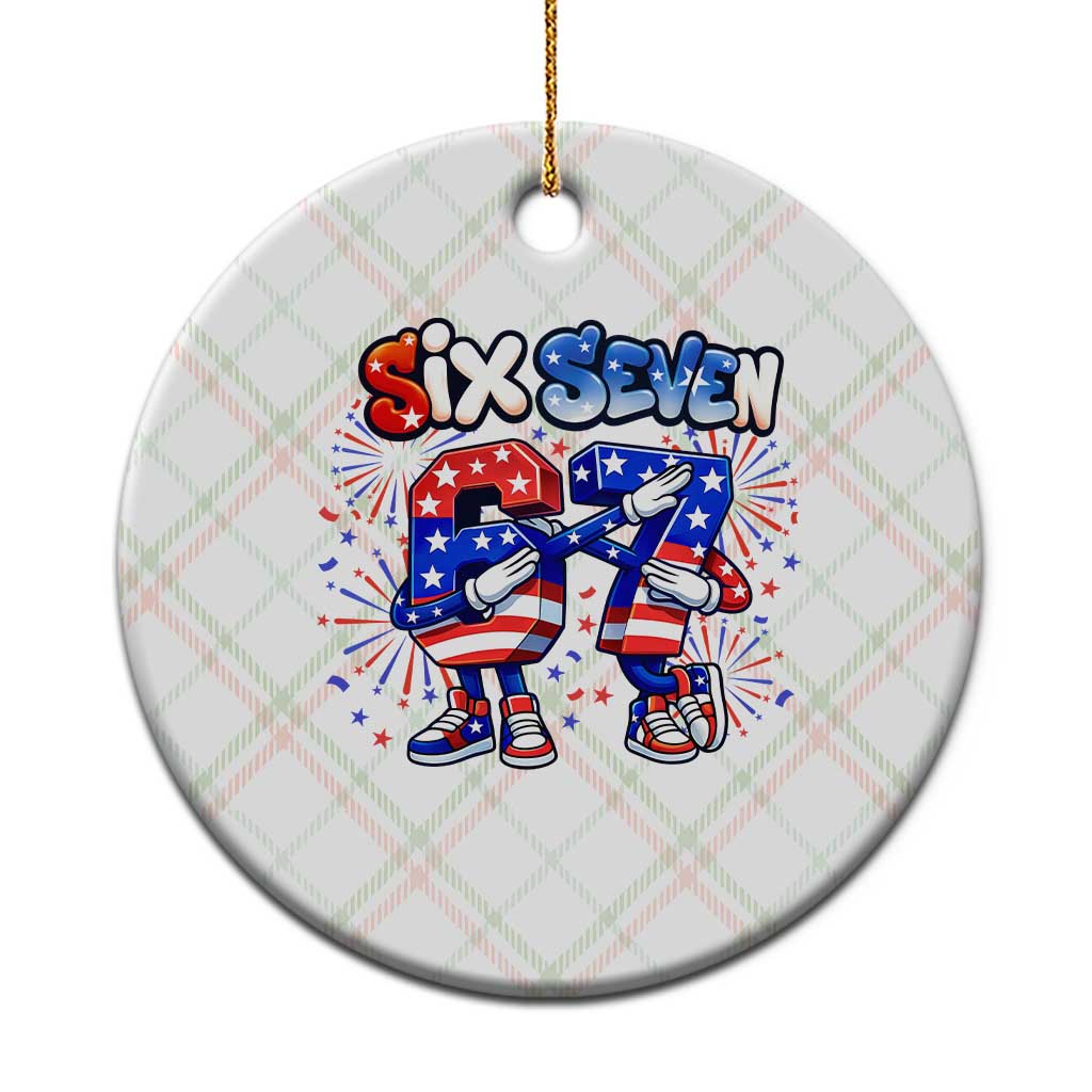 Funny Six Seven Dabbing Ceramic Ornament Patriotic American Pride Gift