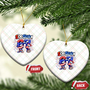 Funny Six Seven Dabbing Ceramic Ornament Patriotic American Pride Gift
