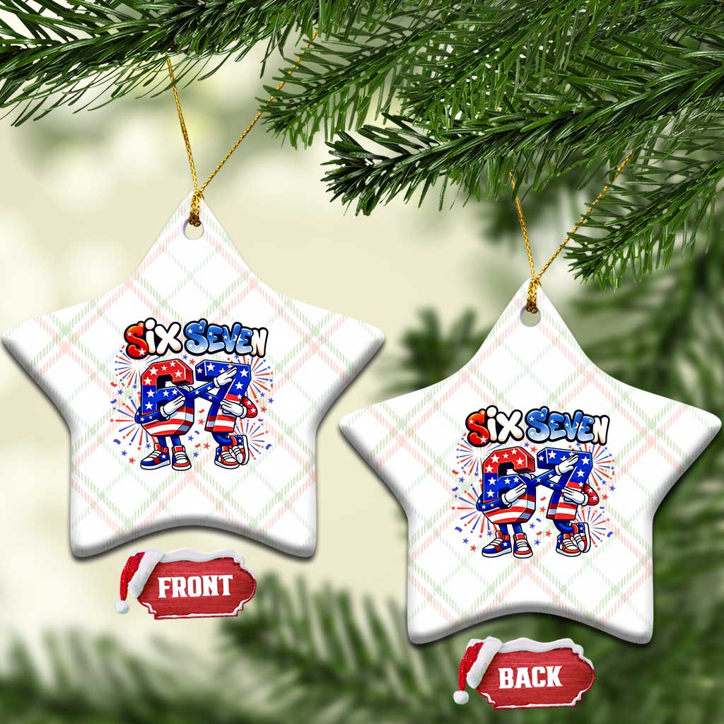 Funny Six Seven Dabbing Ceramic Ornament Patriotic American Pride Gift
