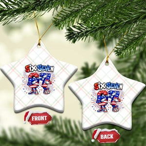 Funny Six Seven Dabbing Ceramic Ornament Patriotic American Pride Gift