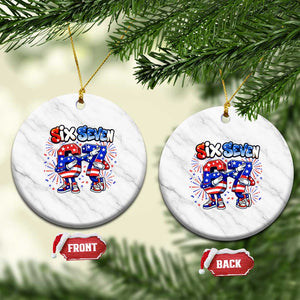 Funny Six Seven Dabbing Ceramic Ornament Patriotic American Pride Gift