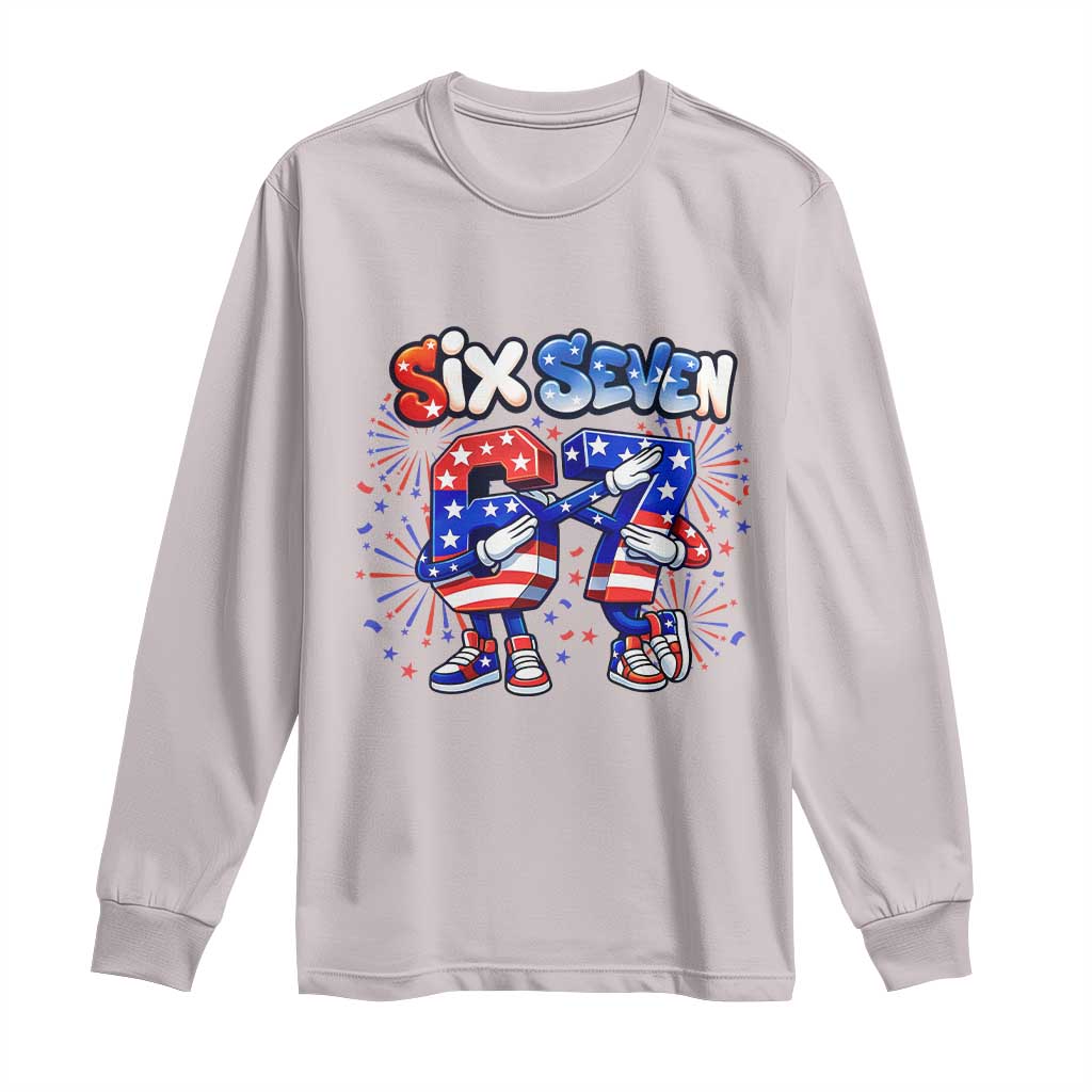 Funny Six Seven Dabbing Long Sleeve Shirt Patriotic American Pride Gift