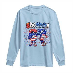 Funny Six Seven Dabbing Long Sleeve Shirt Patriotic American Pride Gift