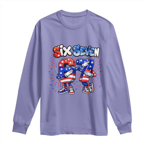 Funny Six Seven Dabbing Long Sleeve Shirt Patriotic American Pride Gift