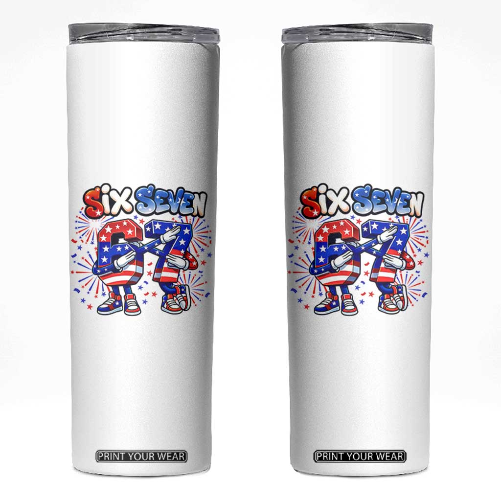 Funny Six Seven Dabbing Skinny Tumbler Patriotic American Pride Gift