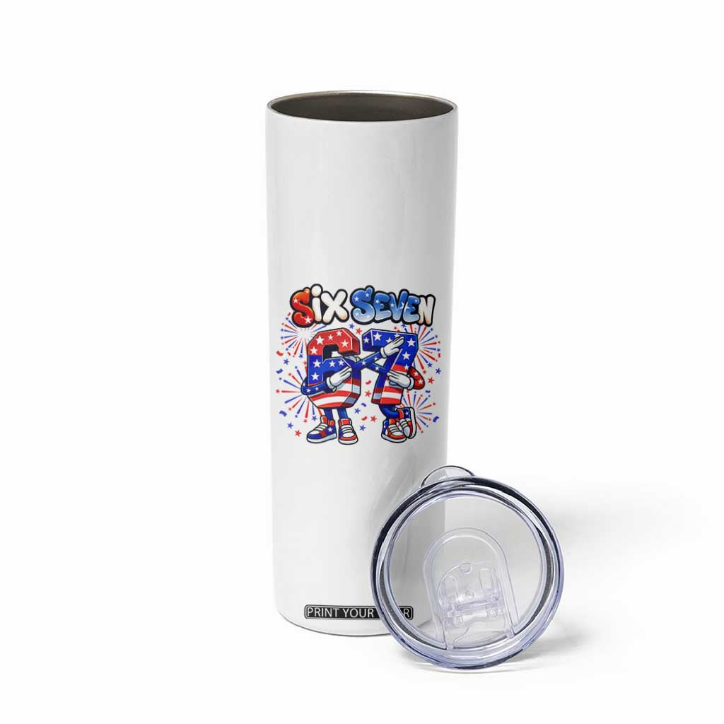 Funny Six Seven Dabbing Skinny Tumbler Patriotic American Pride Gift