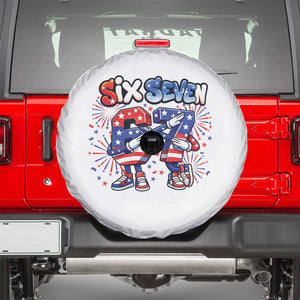 Funny Six Seven Dabbing Spare Tire Cover Patriotic American Pride Gift