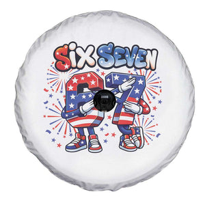 Funny Six Seven Dabbing Spare Tire Cover Patriotic American Pride Gift
