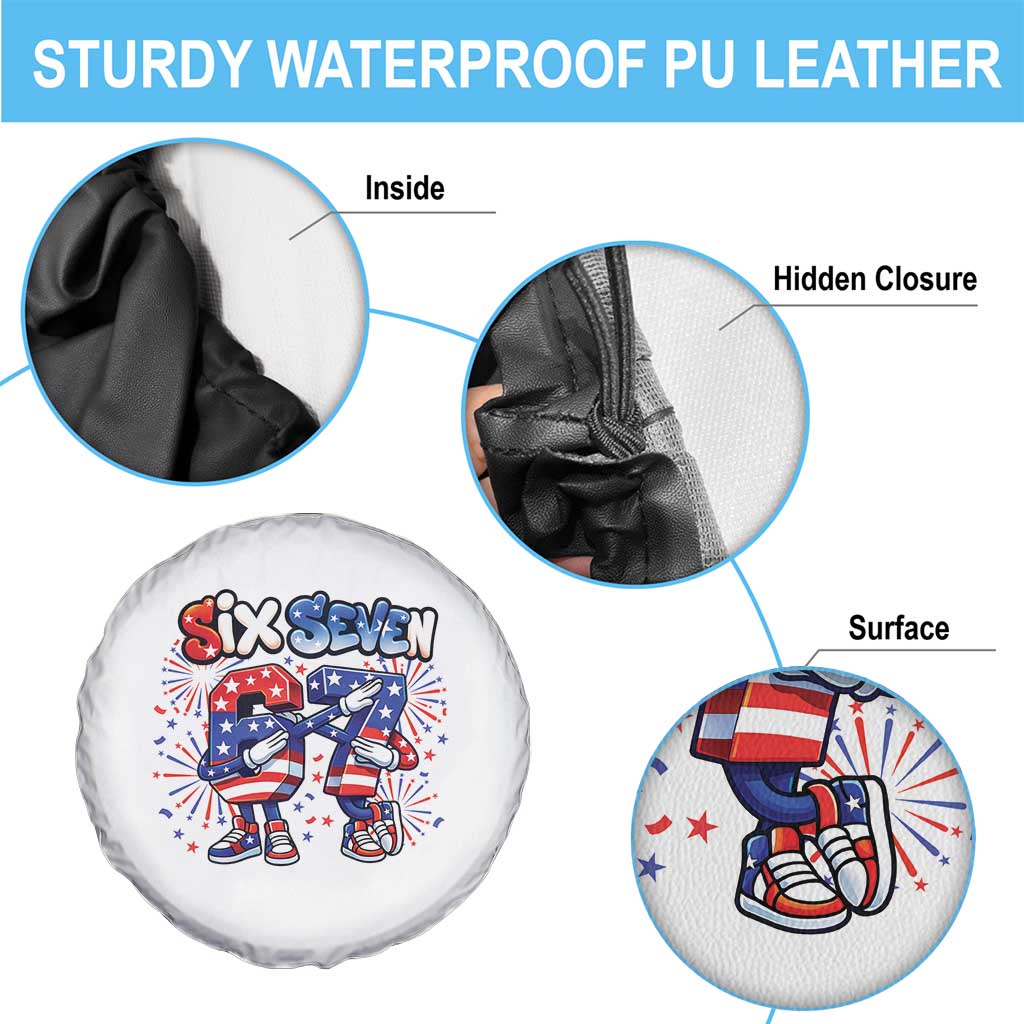 Funny Six Seven Dabbing Spare Tire Cover Patriotic American Pride Gift