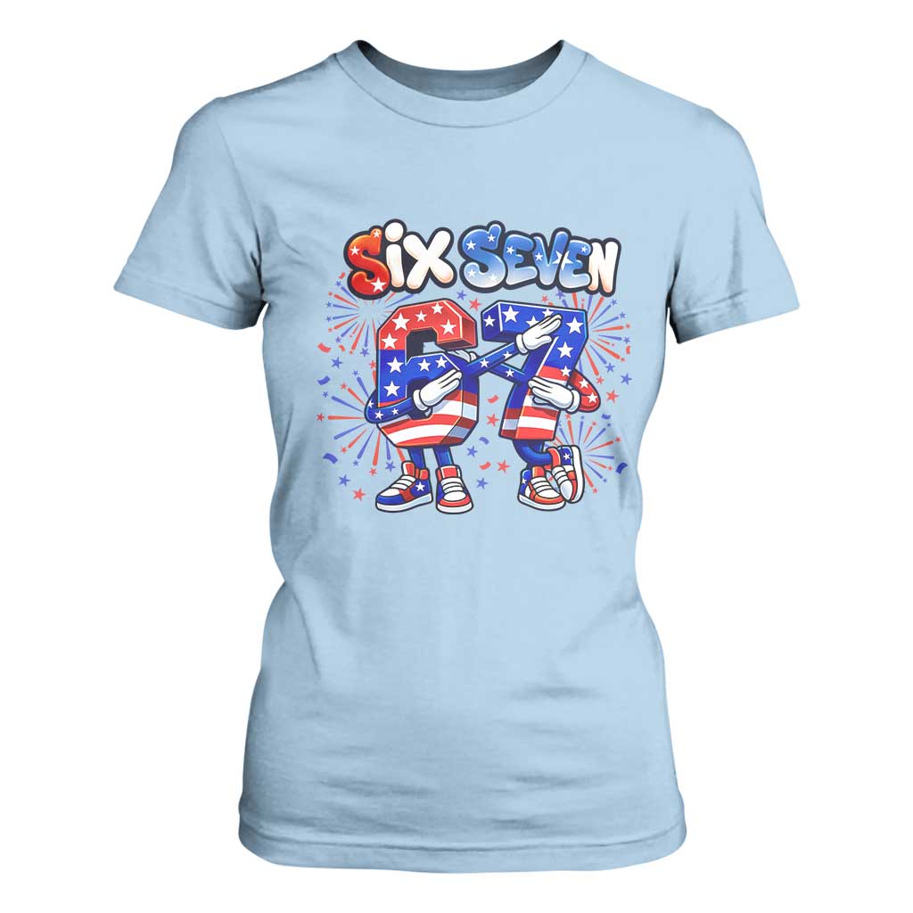 Funny Six Seven Dabbing T Shirt For Women Patriotic American Pride Gift