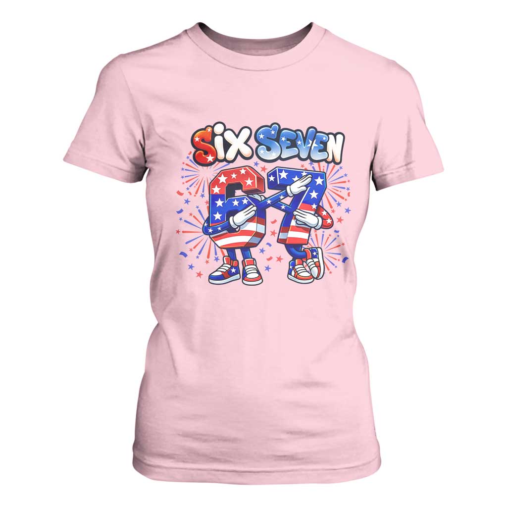 Funny Six Seven Dabbing T Shirt For Women Patriotic American Pride Gift