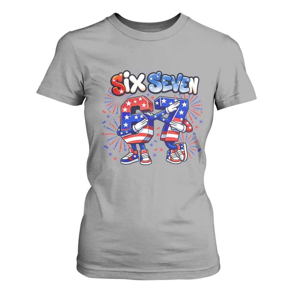 Funny Six Seven Dabbing T Shirt For Women Patriotic American Pride Gift