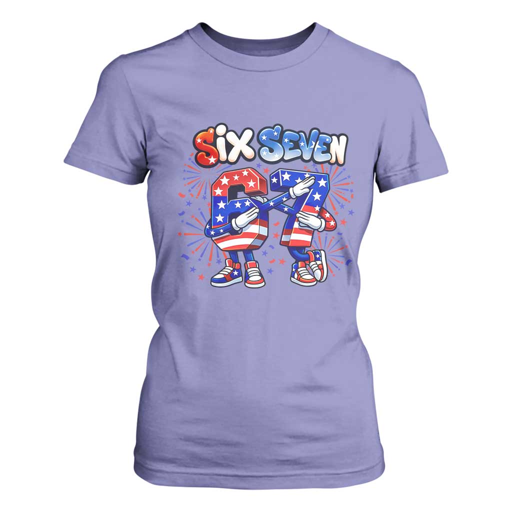 Funny Six Seven Dabbing T Shirt For Women Patriotic American Pride Gift