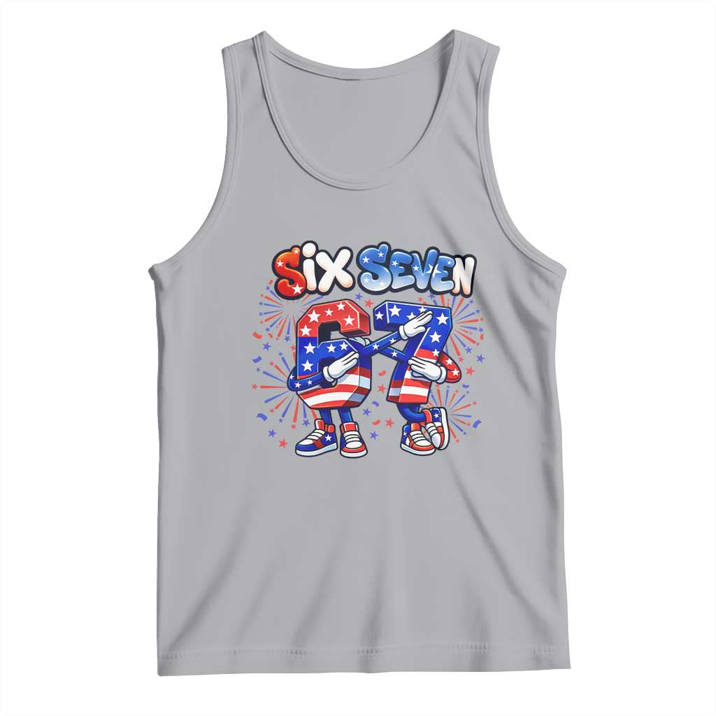 Funny Six Seven Dabbing Tank Top Patriotic American Pride Gift