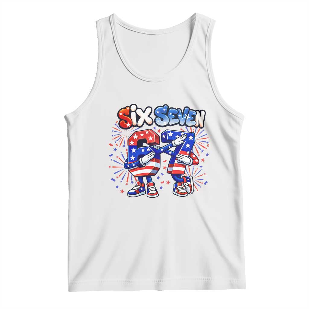 Funny Six Seven Dabbing Tank Top Patriotic American Pride Gift TS12 White Print Your Wear