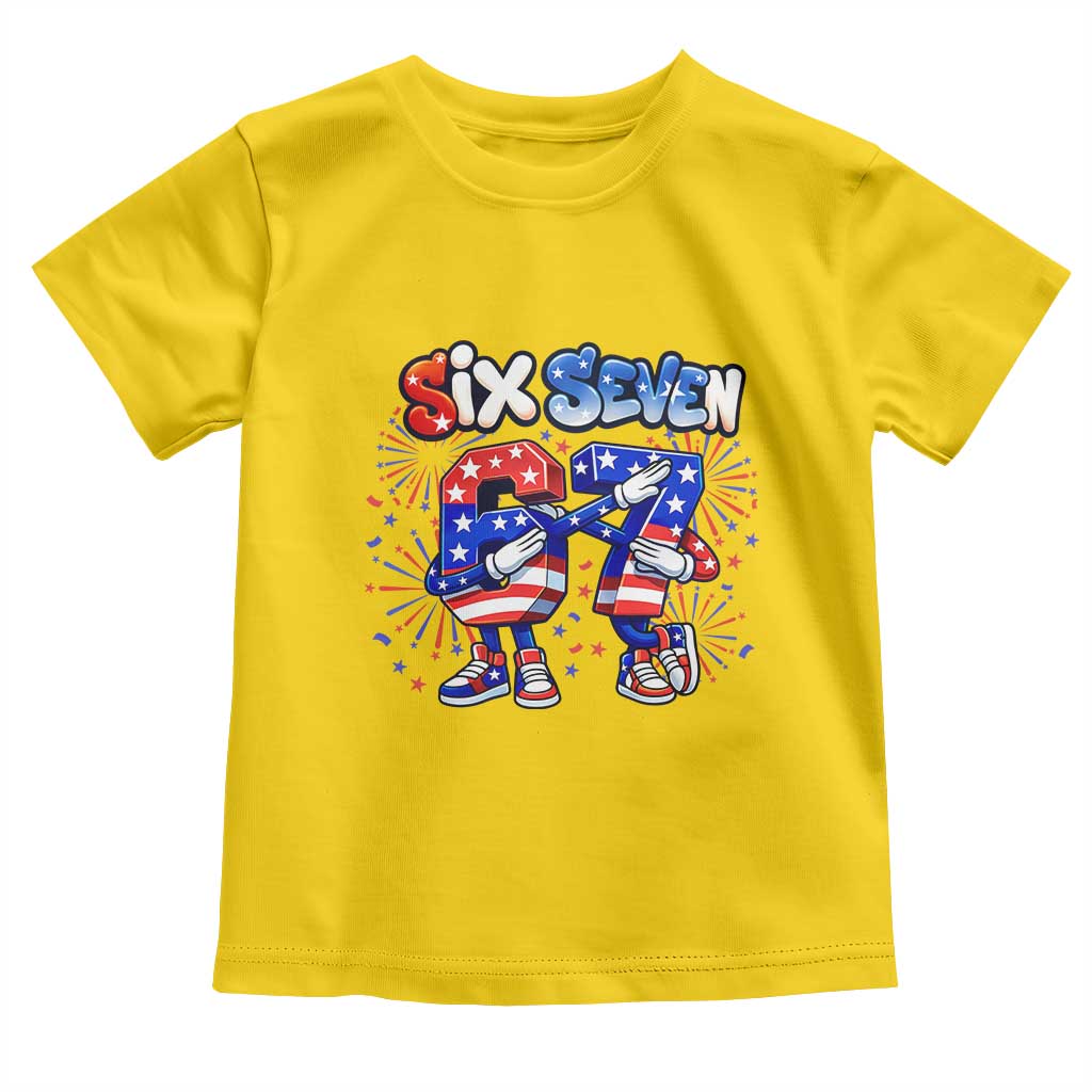 Funny Six Seven Dabbing Toddler T Shirt Patriotic American Pride Gift