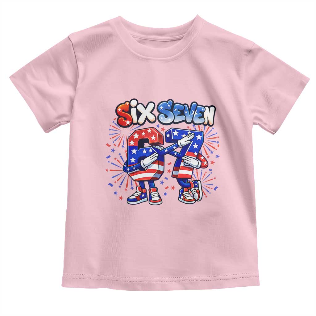 Funny Six Seven Dabbing Toddler T Shirt Patriotic American Pride Gift