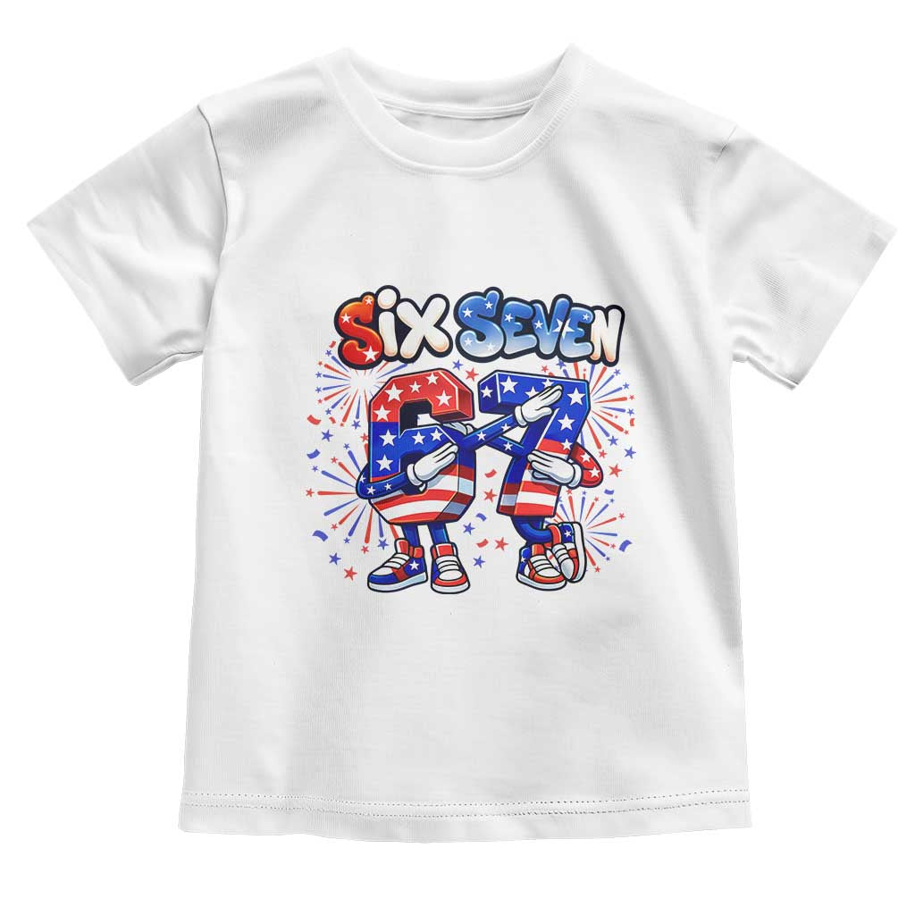 Funny Six Seven Dabbing Toddler T Shirt Patriotic American Pride Gift TS12 White Print Your Wear