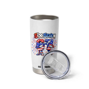 Funny Six Seven Dabbing Tumbler Cup Patriotic American Pride Gift