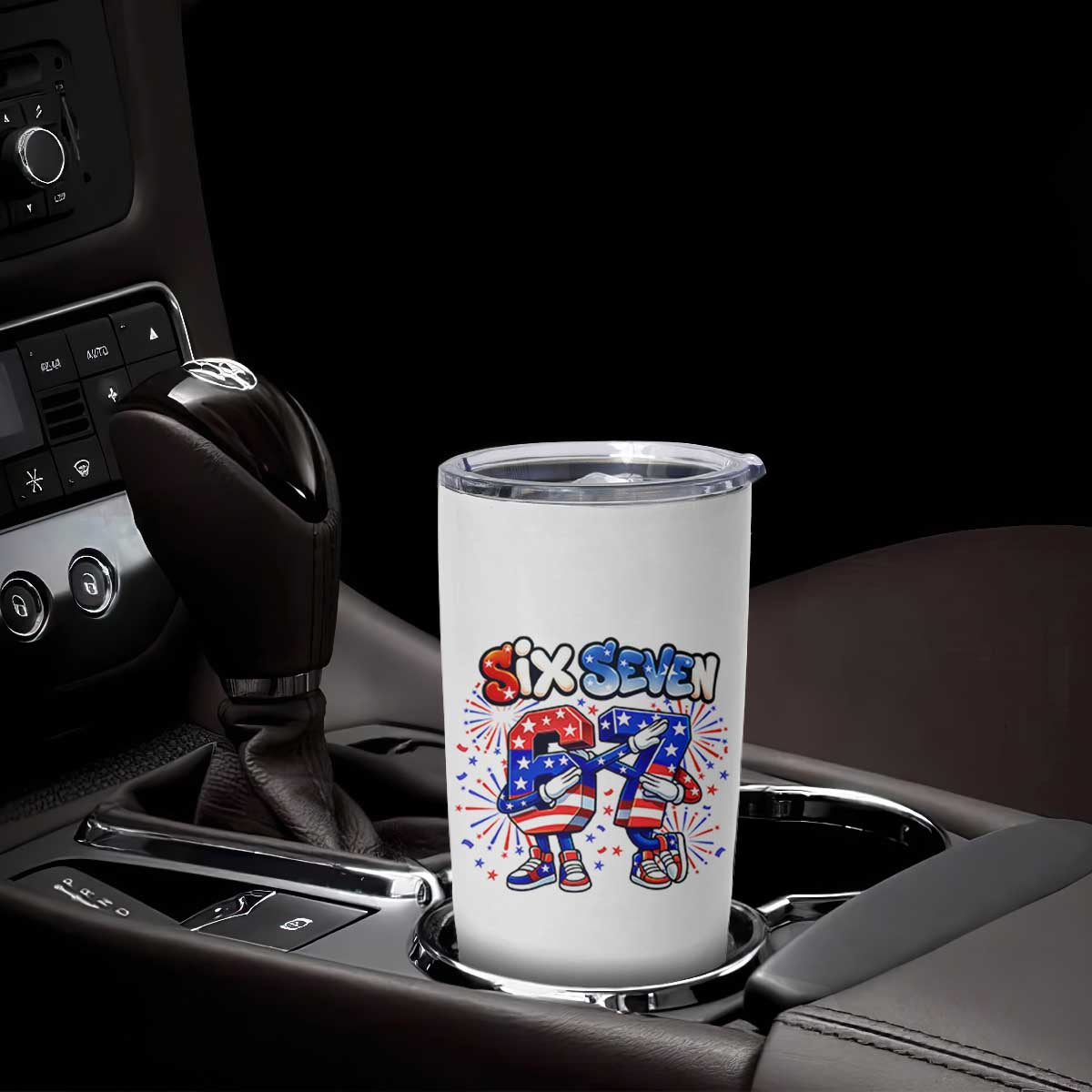 Funny Six Seven Dabbing Tumbler Cup Patriotic American Pride Gift