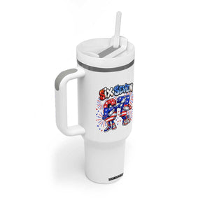 Funny Six Seven Dabbing Tumbler With Handle Patriotic American Pride Gift