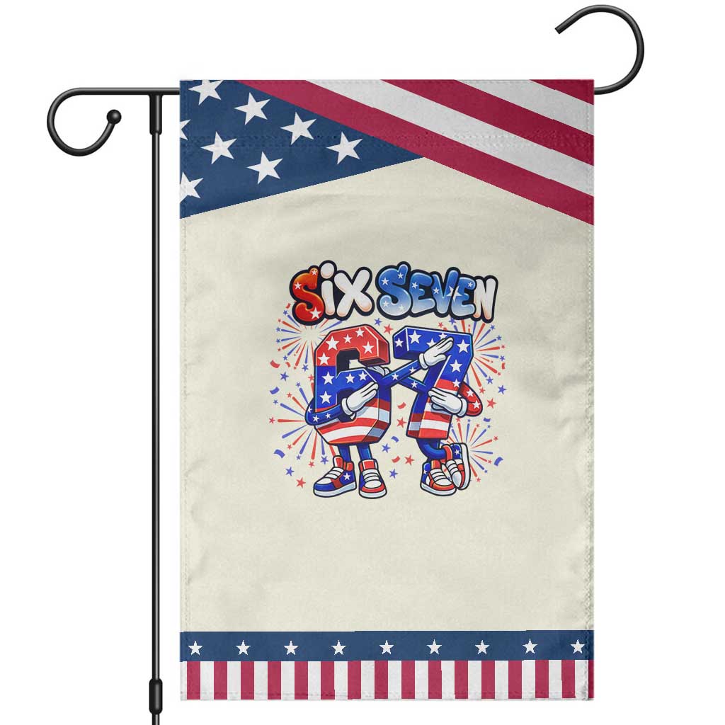Funny Six Seven Dabbing Patriotic Garden Flag American Pride Gift