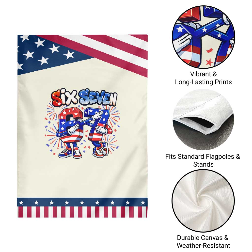 Funny Six Seven Dabbing Patriotic Garden Flag American Pride Gift