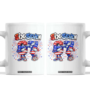 Funny Six Seven Dabbing Coffee Mug Patriotic American Pride Gift