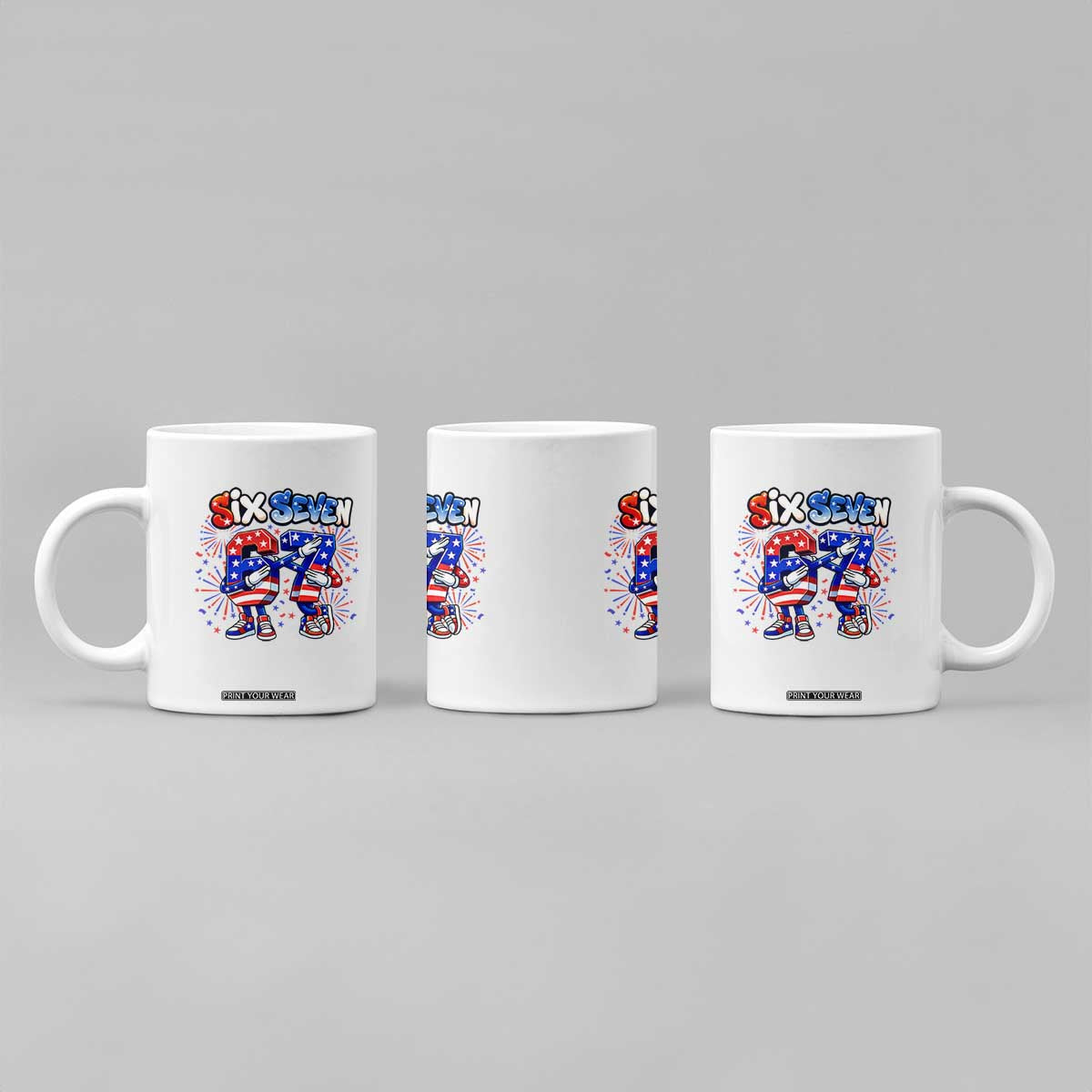 Funny Six Seven Dabbing Coffee Mug Patriotic American Pride Gift